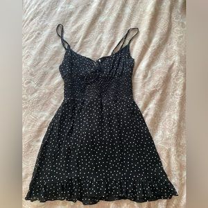 Reformation Black Polka Dot Mini Dress